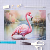 Flamingo in water tissuepapier (Craft)