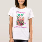 Flamingo in Zomerparadijs T-shirt (Voorkant)