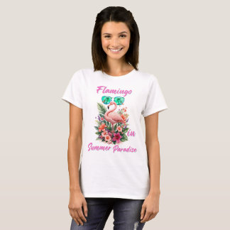 Flamingo in Zomerparadijs T-shirt