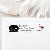 Flamingo Ingeblikte Ham Travel Trailer Adresetiket Etiket (Insitu)