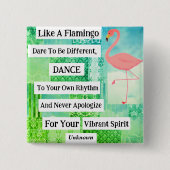 Flamingo Inspirerend Quote Button (Voorkant)