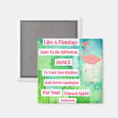 Flamingo Inspirerend Quote Magnet (Voorkant / Achterkant)