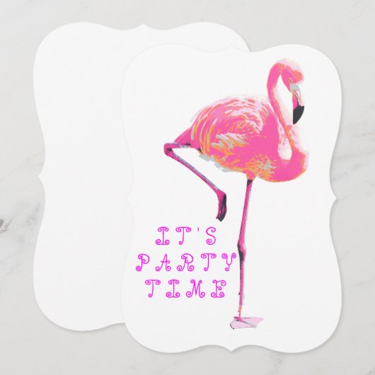 Flamingo Invitation Kaart (Voorkant / Achterkant)