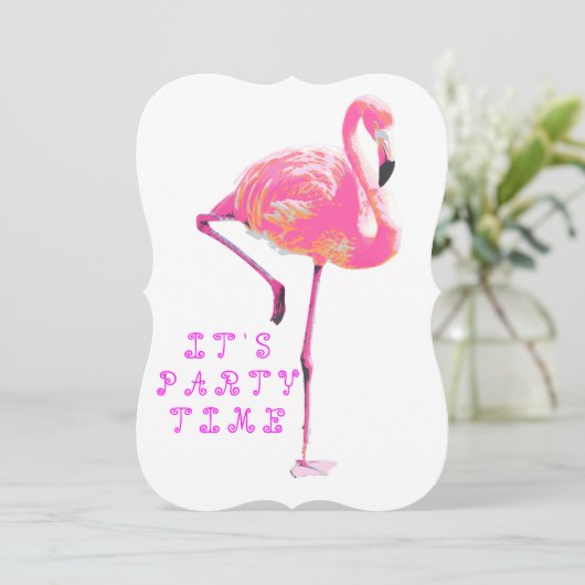 Flamingo Invitation Kaart (Staand voorkant)