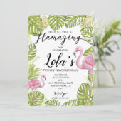 FLAMINGO INVITE KAART (Staand voorkant)