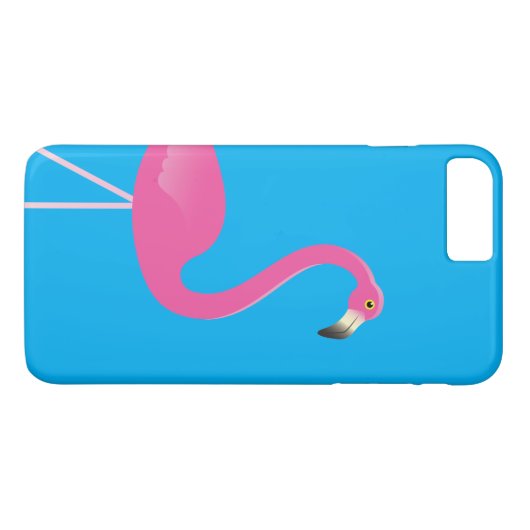 Flamingo iPhone 7 plus Hoesje blauw (Achterkant (Horizontaal))