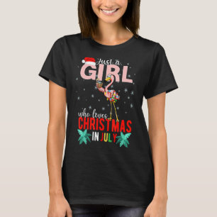 Flamingo is gewoon een meisje dat van Kerstmis hou T-shirt