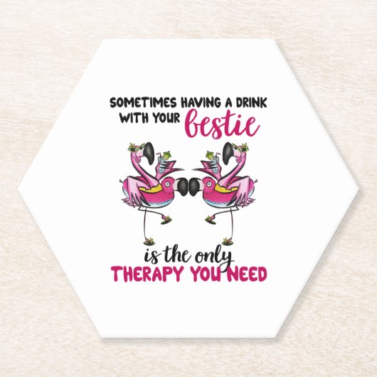 Flamingo is mijn vriend kartonnen onderzetters (Voorkant)