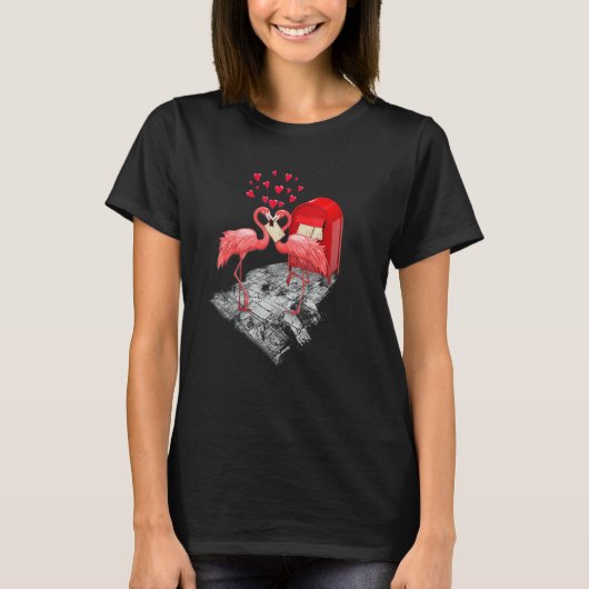 Flamingo Is My Valentine Flamingo Valentine's Day T-shirt (Voorkant)