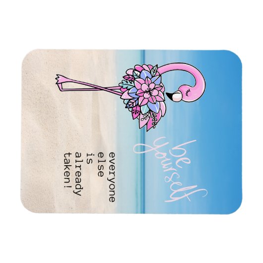 Flamingo is uw eigen Inspirerend prijsopgave Magneet (Horizontaal)