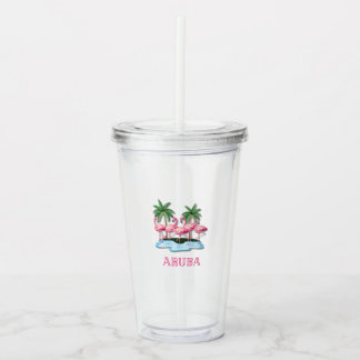 Flamingo Island Aruba | Acryl Drink Cup Tumbler Acryl Drinkbeker