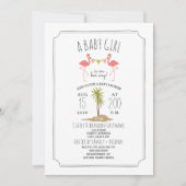 Flamingo Island Baby shower Invitation Kaart (Voorkant)