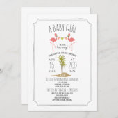 Flamingo Island Baby shower Invitation Kaart (Voorkant / Achterkant)