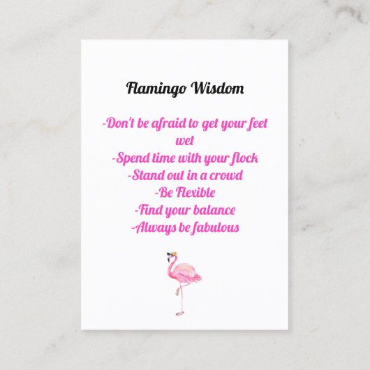Flamingo Island stijl Visitekaartje (Achterkant)