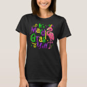 Flamingo It's Mardi Gras Y'all Jester Hat Mask Bea T-shirt (Voorkant)