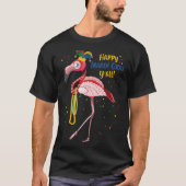 Flamingo Jester Pet Mardi Gras Fat Dinsdag T-shirt (Voorkant)