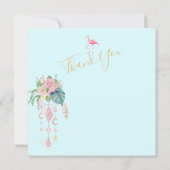 Flamingo Jewel Beach Floral Bedankkaart (Achterkant)