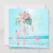 Flamingo Jewel Beach Floral Bedankkaart (Voorkant)