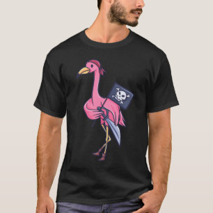 Flamingo Jolly Roger Kapitein Gift T-shirt