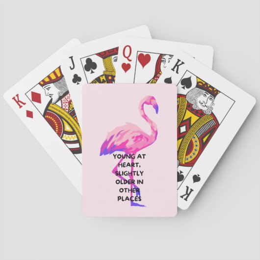 Flamingo Jong Op Hart Grappig Gezegde Quote Pokerkaarten (Achterkant)