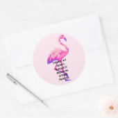 Flamingo Jong Op Hart Grappig Gezegde Quote Ronde Sticker (Envelop)
