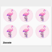 Flamingo Jong Op Hart Grappig Gezegde Quote Ronde Sticker (Vel)