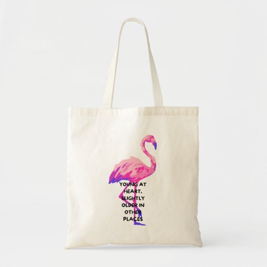 Flamingo Jong Op Hart Grappig Gezegde Quote Tote Bag (Voorkant)