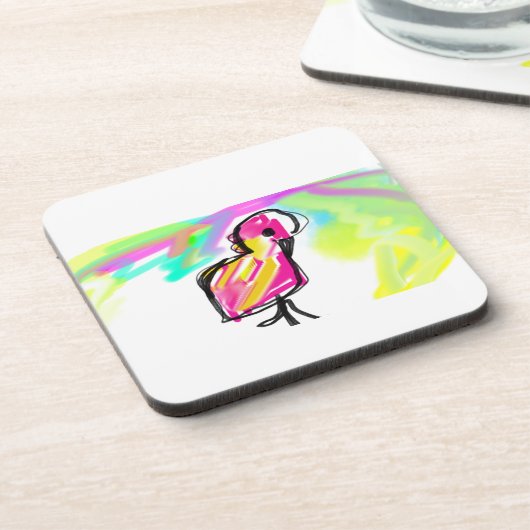 Flamingo joy bier onderzetter (Linkerzijde)