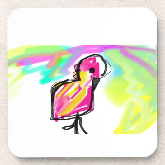 Flamingo joy bier onderzetter (Voorkant)