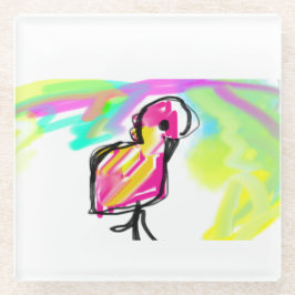 Flamingo joy glazen onderzetter