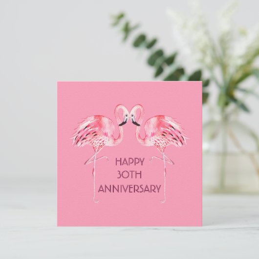 Flamingo Jubileum Card Kaart (Staand voorkant)
