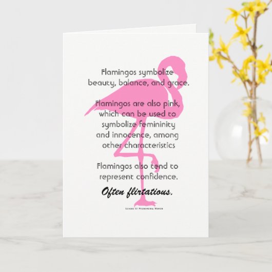 Flamingo Kaart (Gele Bloem)