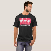 Flamingo kalm de klok op de roze vogelzomer t-shirt (Voorkant volledig)