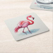 Flamingo Kartonnen Onderzetters (Schuin)