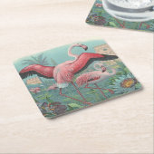 Flamingo Kartonnen Onderzetters (Schuin)