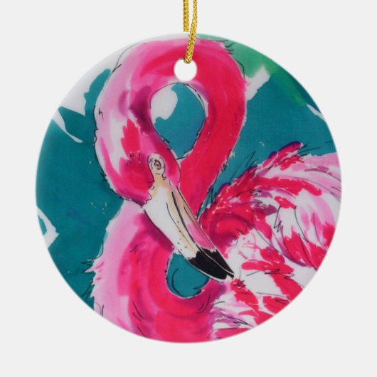 Flamingo Keramisch Ornament (Voorkant)