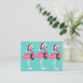 Flamingo Kerst Behuizing Kaart / Label (Staand voorkant)