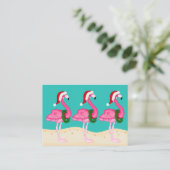 Flamingo Kerst Behuizing Kaart / Label (Staand voorkant)
