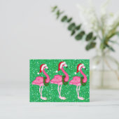 Flamingo Kerst Behuizing Kaart / Label (Staand voorkant)