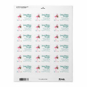 Flamingo Kerst brede adreslabels Etiket (Full Sheet)