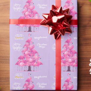 Flamingo kerst  cadeaupapier
