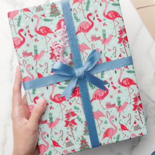 Flamingo kerst cadeaupapier