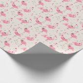 Flamingo kerst cadeaupapier (Hoek)