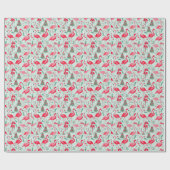 Flamingo kerst  cadeaupapier (Vlak)