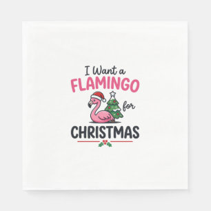 Flamingo Kerst Citaat Vector Servet
