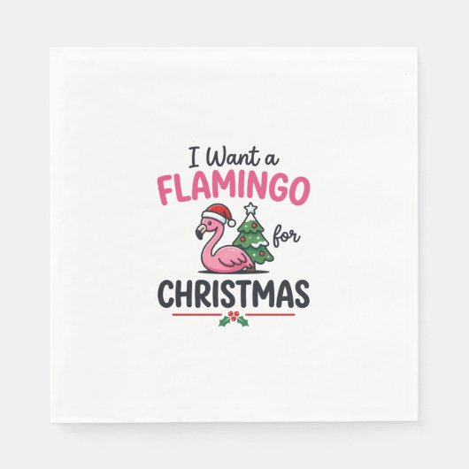 Flamingo Kerst Citaat Vector Servet (Voorkant)