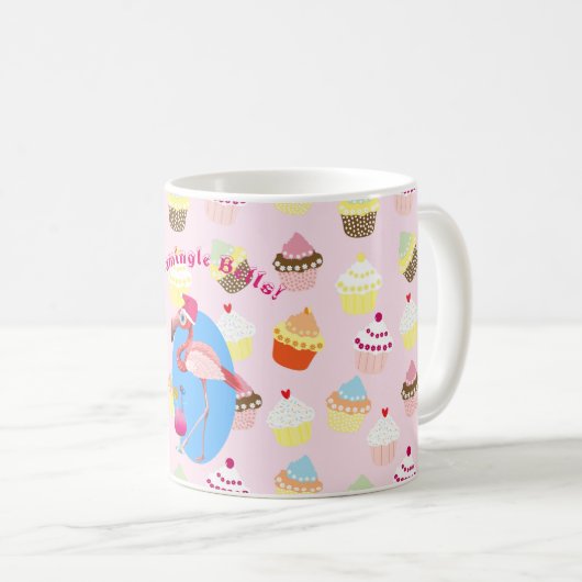 Flamingo Kerst Cocktails en Cupcakes! Op maat gema Koffiemok (Voorkant rechts)