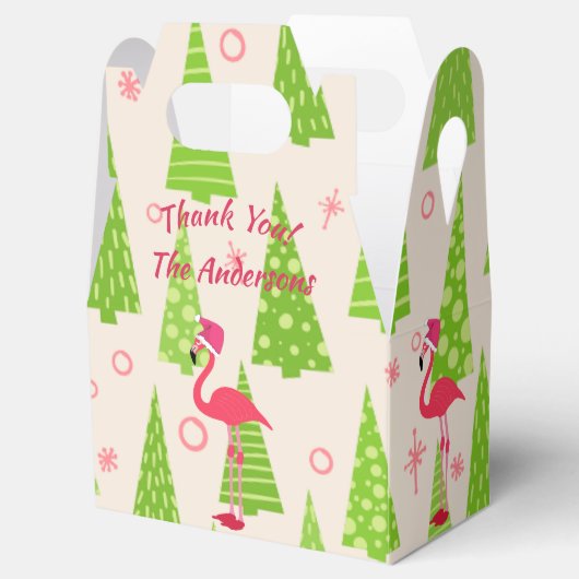 FLAMINGO Kerst Gable Boxes Gepersonaliseerd Bedankdoosjes (Geopend)