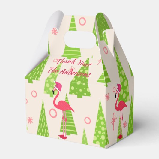 FLAMINGO Kerst Gable Boxes Gepersonaliseerd Bedankdoosjes (Voorkant Zijde)