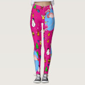 Flamingo Kerst Grappige Doodles Vrolijk Feest Leggings (Voorkant)